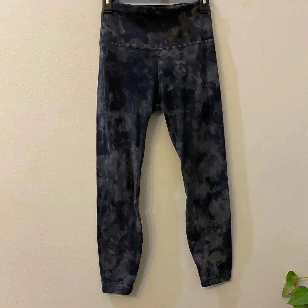 Lululemon Align HR In The Diamond Dye Pitch Gray Graphic Leggings Women Size 6